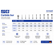 Carbide bur RA long shank 25mm RASL(H141-023)